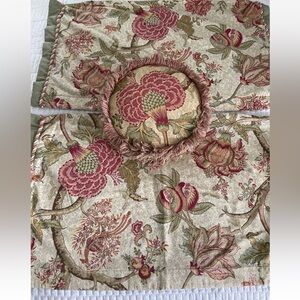 Braided Corded Pillow Sham Peacock Floral Pinstripe Elegant Cotton King & Pillow